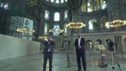 Tarihte bir ilk! Ayasofya'da ezan sesleri