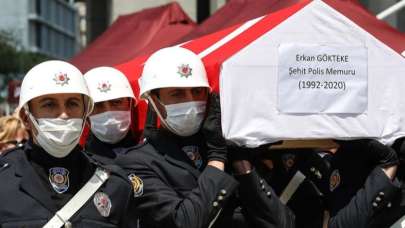 Şehit polis memuru Gökteke için cenaze töreni düzenlendi