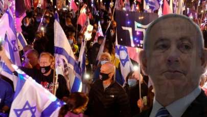 Binlerce kişi Netanyahu'ya karşı sokakta