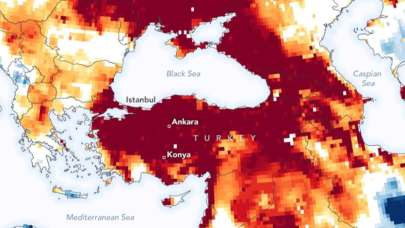NASA'dan endişelendiren Türkiye'nin kuraklık haritası paylaşımı
