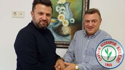 Çaykur Rizespor Başkanı Kartal, Bülent Uygun ile el sıkıştı