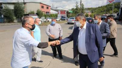 Bartın'da Başkan Akın, Sanayi Sitesi'nde esnaf gezdi