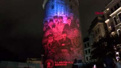 Galata Kulesi'nde video mapping gösterisi yapıldı