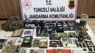 Tunceli’de teröristlere ait mühimmat ve yaşam malzemesi ele geçirildi