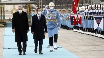 Cumhurbaşkanı Erdoğan, İsrail Cumhurbaşkanı Herzog'u resmi törenle karşıladı