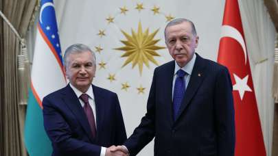 Cumhurbaşkanı Erdoğan, Özbek mevkidaşı Mirziyoyev ile görüştü