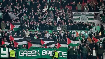 Celtic taraftarlarından işgalci İsrail'in saldırılarına tepki