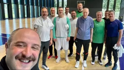 O anları Varank paylaştı! Cumhurbaşkanı Erdoğan basketbol oynadı