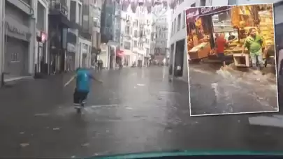 İstanbul'da bilindik manzara! Tramvay seferleri durduruldu, iş yerlerini su bastı