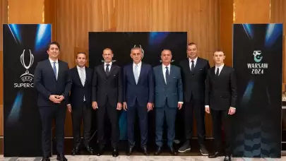 TFF Başkanı Hacıosmanoğlu, UEFA Başkanı Ceferin ile bir araya geldi