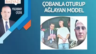 Çobanla oturup ağlayan model