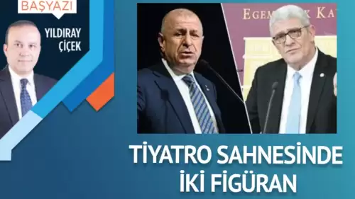 Tiyatro sahnesinde iki figüran