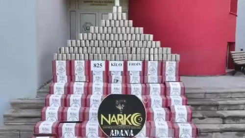 Adana'da 'Narkoçelik-50' operasyonu: 825 kilo eroin ele geçirildi