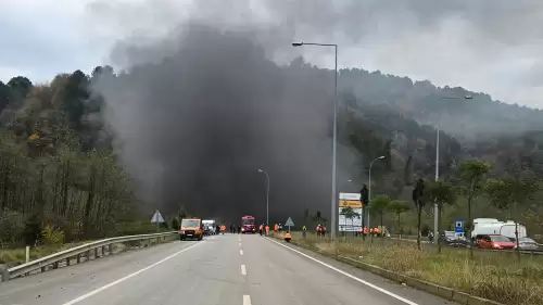 Ordu'da tünelde korkutan yangın: Trafik durdu