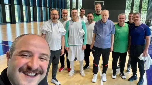 O anları Varank paylaştı! Cumhurbaşkanı Erdoğan basketbol oynadı