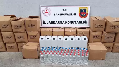 Samsun'da 755 litre kaçak alkol ele geçirildi