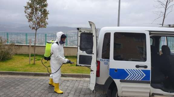 Polis araçlarına koronavirüsü tedbiri