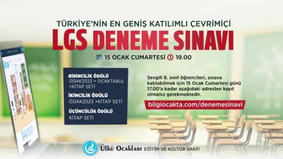 Türkiye'nin en geniş katılımlı ücretsiz LGS sınavı