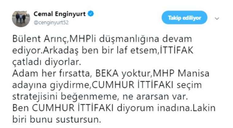 MHP'li vekilden Arınç'a tepki: Biri bunu sustursun 6