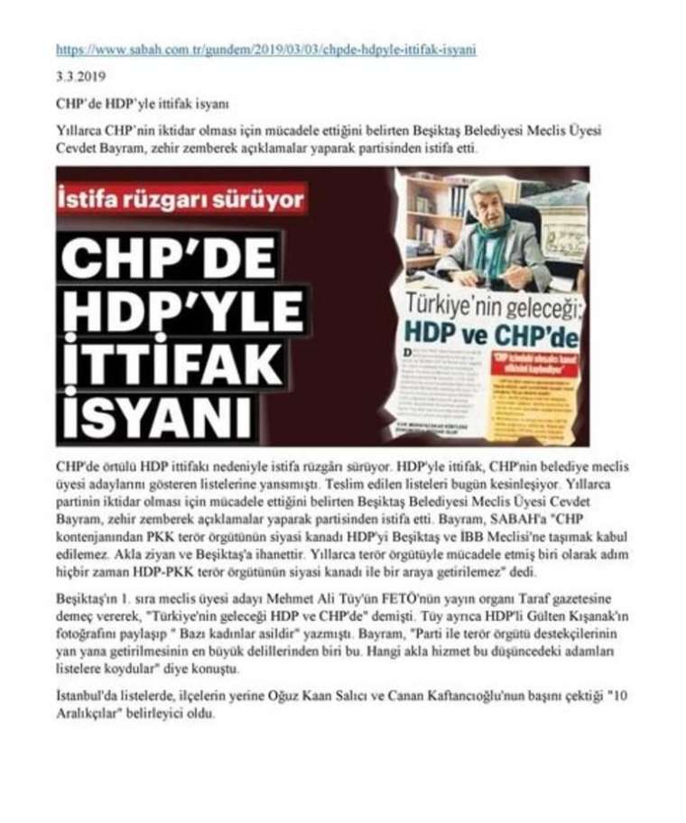 CHP Saadet ve İP'nin PKK ile bağlantılı adayları 174