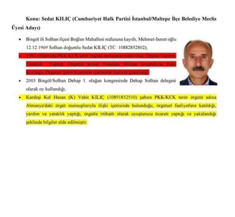 CHP Saadet ve İP'nin PKK ile bağlantılı adayları 166