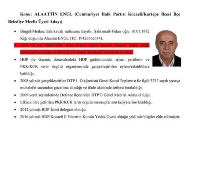 CHP Saadet ve İP'nin PKK ile bağlantılı adayları 114