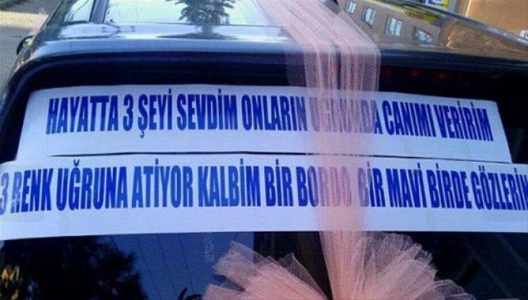 Gelin arabasının arkasındaki yazıyı okuyanlar kahkaha attı 28