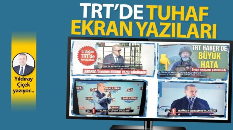 TRT'de tuhaf ekran yazıları