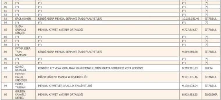 Türkiye'nin 2019 yılı vergi rekortmenleri belli oldu 9