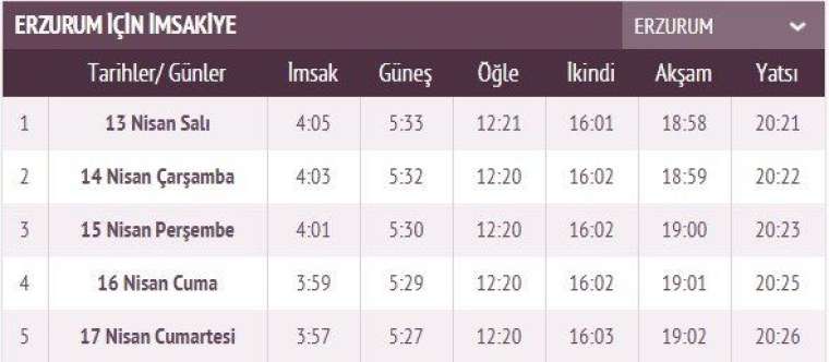 İşte ilk sahur ve ilk iftar vakti 39