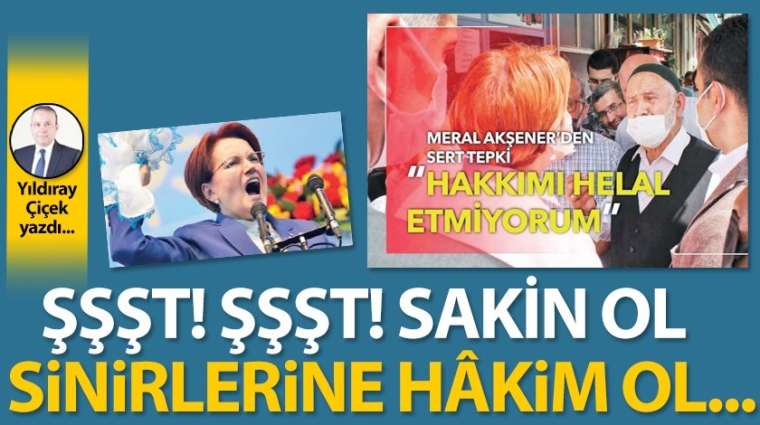 Şşşt! Şşşt! Sakin ol, sinirlerine hâkim ol...