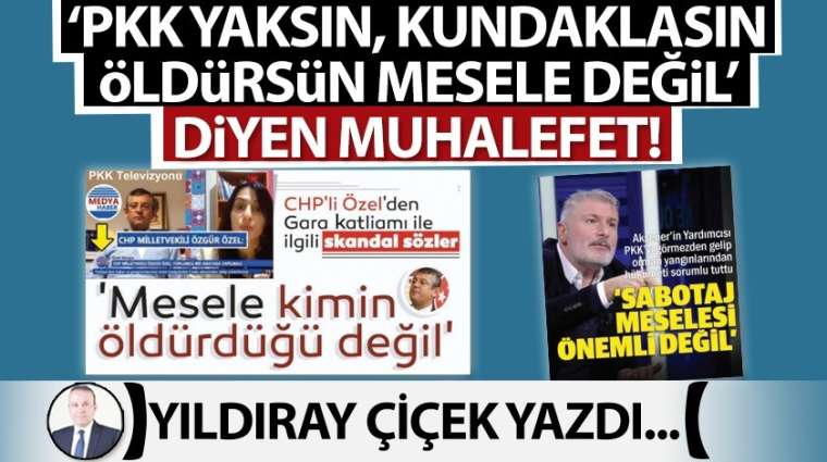 "PKK yaksın, kundaklasın, öldürsün mesele değil" diyen muhalefet!