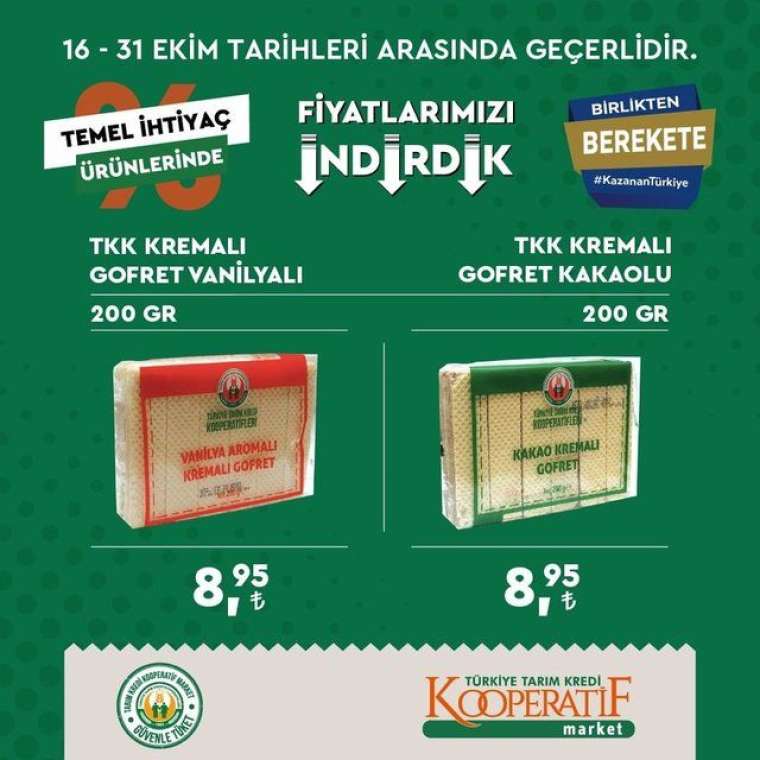 Tarım Kredi Kooperatif Market'te indirim rüzgarı esiyor! Son tarih 31 Ekim... 14