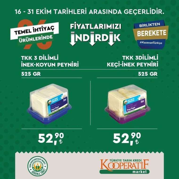 Tarım Kredi Kooperatif Market'te indirim rüzgarı esiyor! Son tarih 31 Ekim... 19