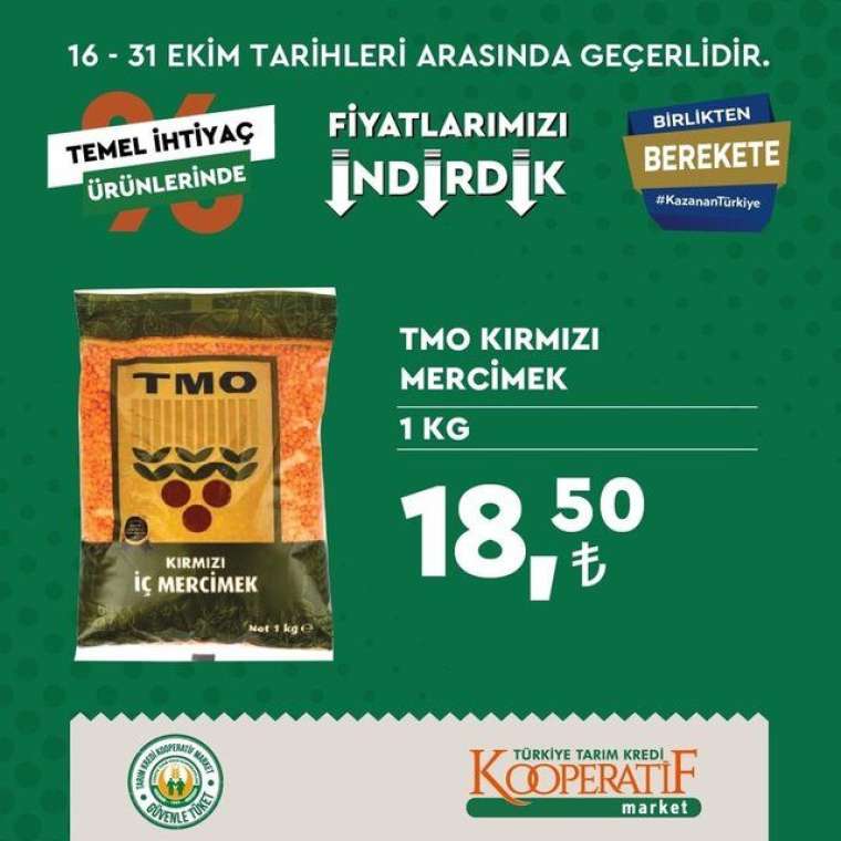 Tarım Kredi Kooperatif Market'te indirim rüzgarı esiyor! Son tarih 31 Ekim... 31