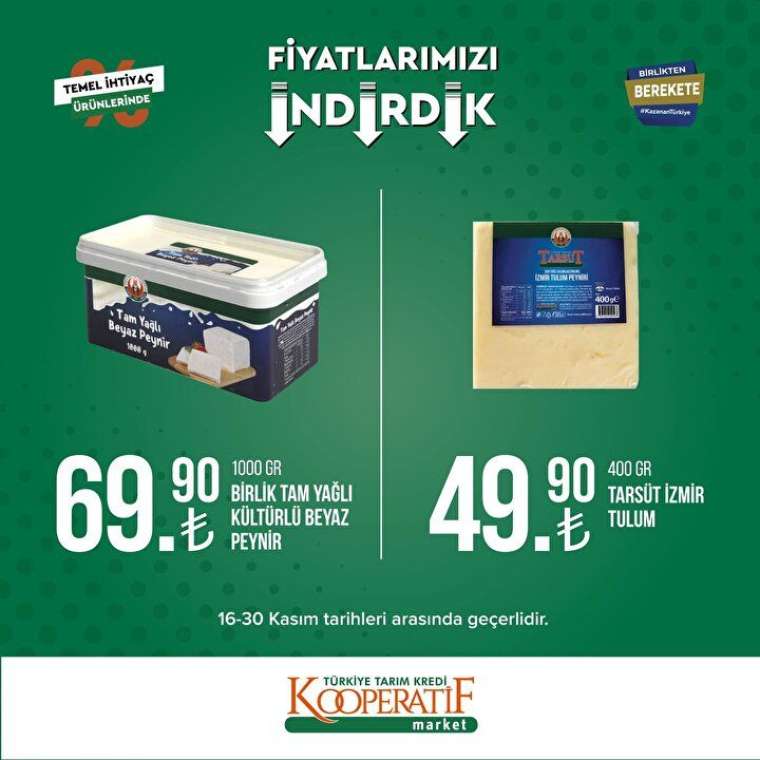 Tarım Kredi Kooperatif Market yeni indirimli ürünler listesi belli oldu 17