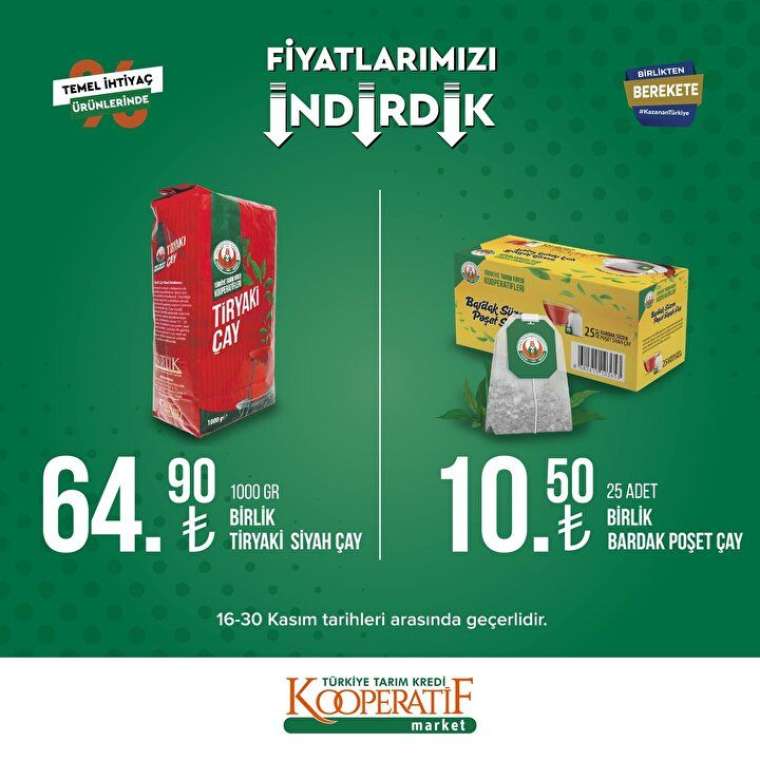 Tarım Kredi Kooperatif Market yeni indirimli ürünler listesi belli oldu 25