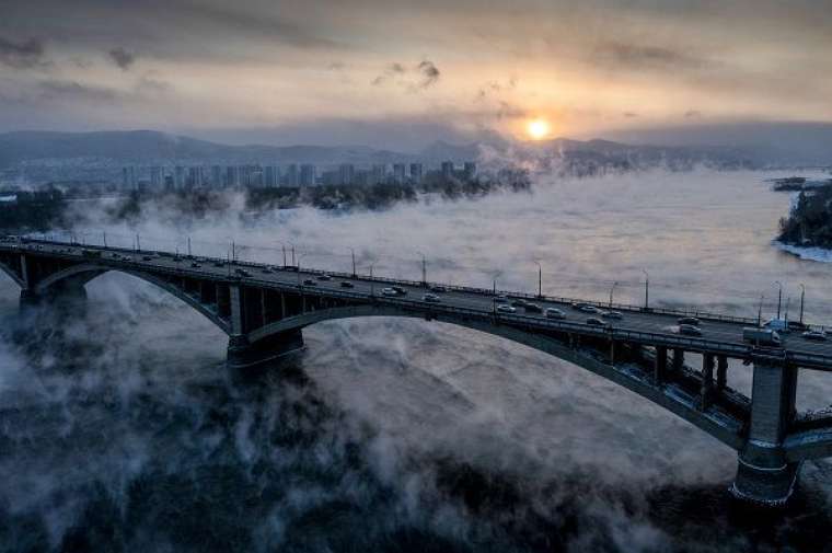 -30 dereceye rağmen bu nehir donmuyor! 2