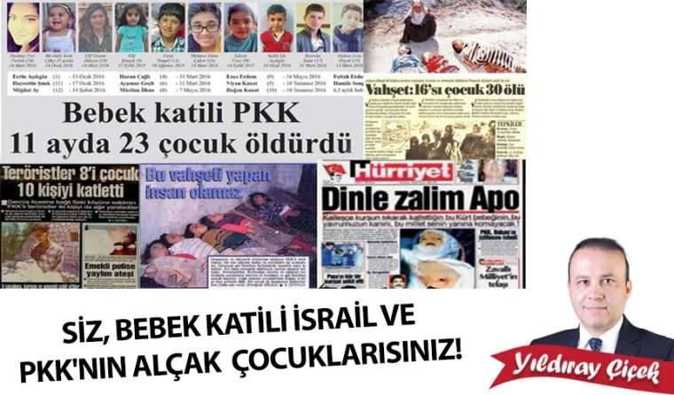 Siz, bebek katili İsrail ve PKK’nın alçak çocuklarısınız!