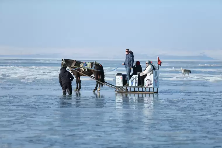 Çıldır Gölü'nde atlı kızak turizmi 4