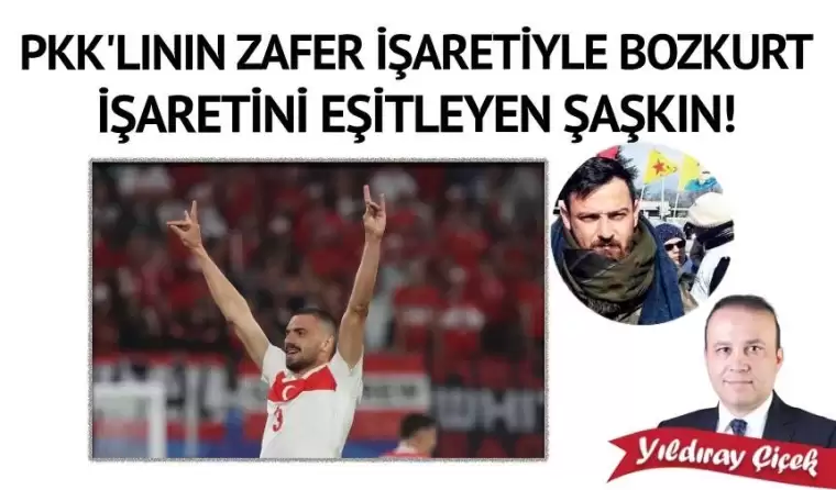 PKK’lının zafer işaretiyle Bozkurt işaretini eşitleyen şaşkın!