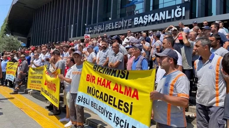 Şişli Belediyesi işçileri eylem başlattı