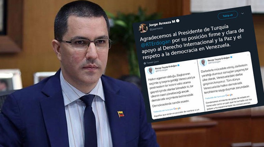 Venezuela'dan Cumhurbaşkanı Erdoğan'a teşekkür