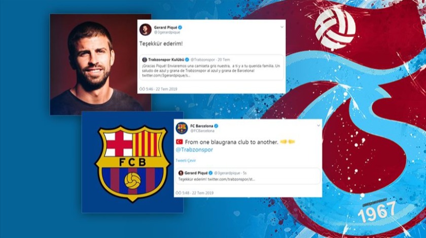 Barcelona ve Pique'den Trabzonspor'a teşekkür