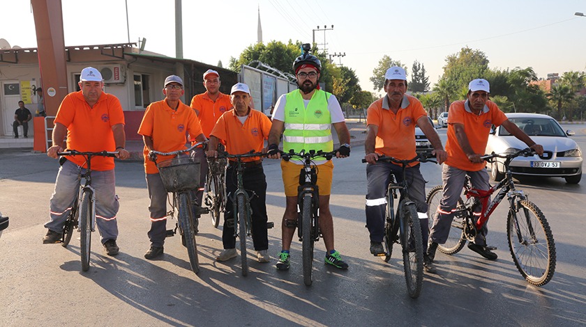 Toroslar Belediye personeli pedal çevirdi