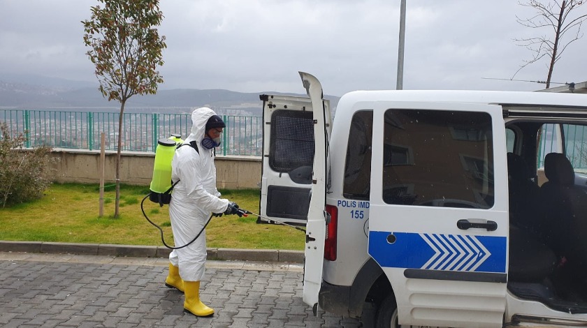 Polis araçlarına koronavirüsü tedbiri