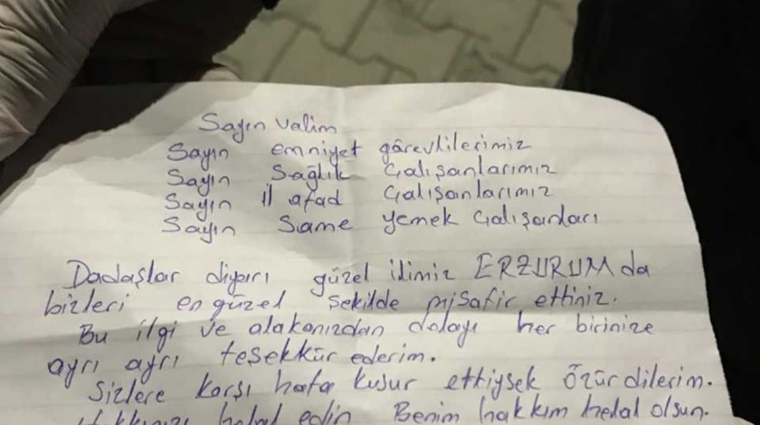 Karantina süresi dolan vatandaşlardan duygulandıran mektuplar