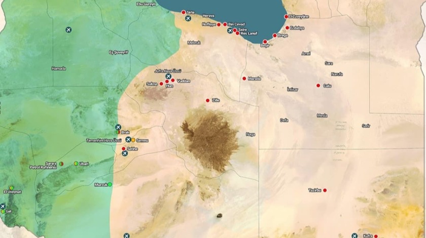 İletişim Başkanlığı Libya'daki son durumu gösteren haritayı paylaştı