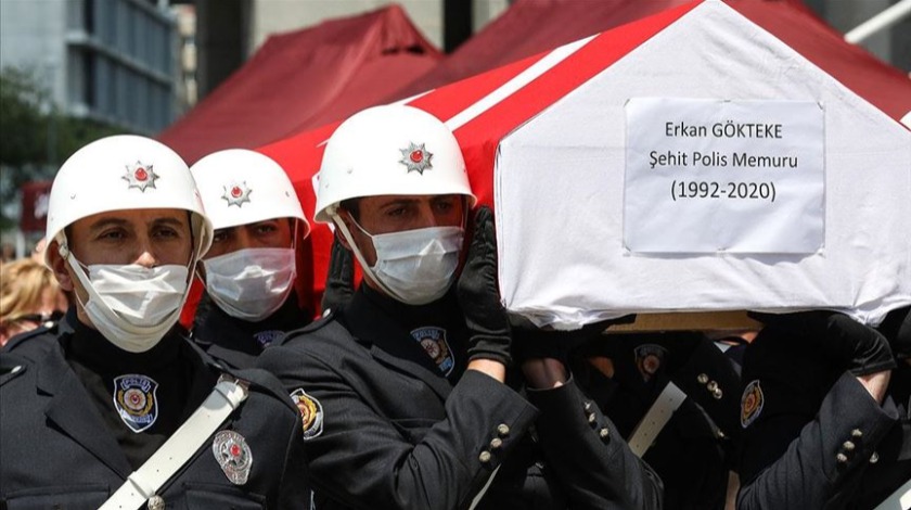 Şehit polis memuru Gökteke için cenaze töreni düzenlendi