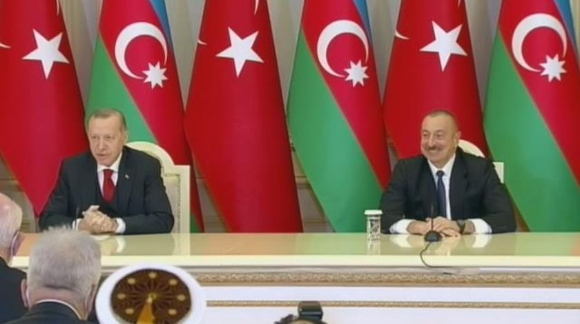 Erdoğan'ın sözlerinin ardından Aliyev kahkaha attı